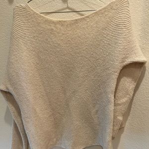 Treasure & bond cream off the shoulder sweater